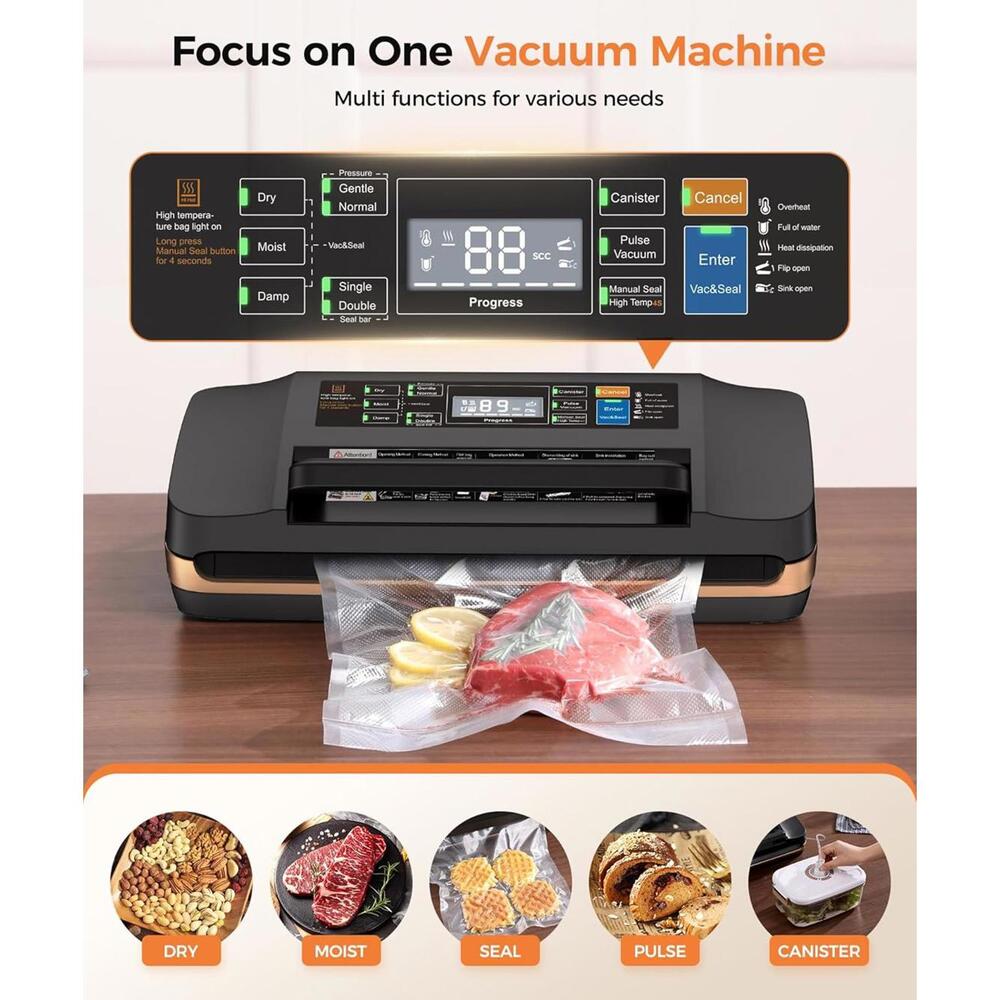 New 95Kpa Powerful Commercial Full Automatic Vacuum Sealer Machine Food Saver - Picture 2 of 8